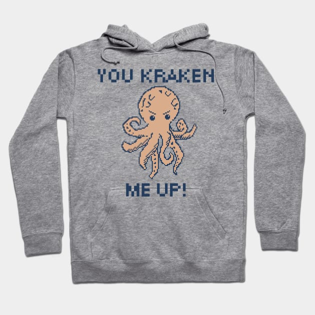 You Kraken Me Up! 8-Bit Pixel Art Giant Squid Hoodie by pxlboy